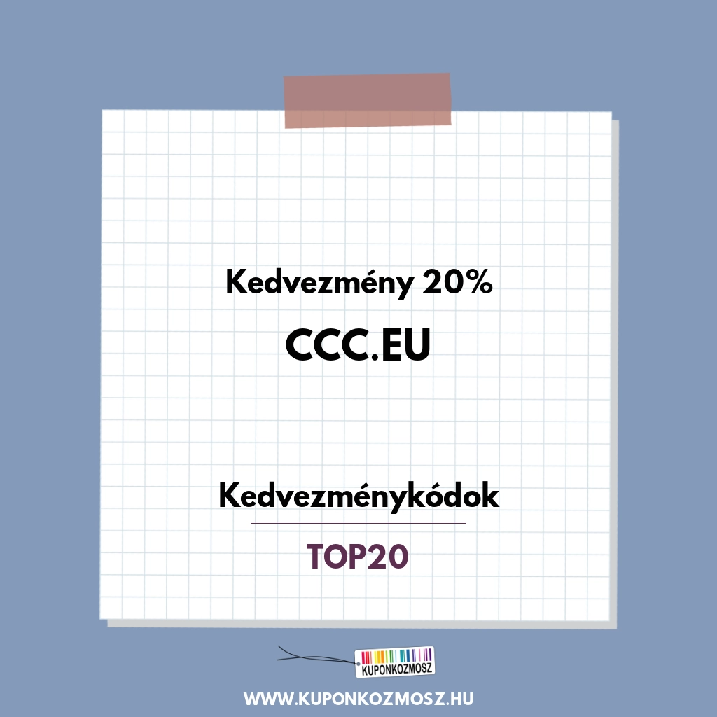 CCC.eu kedvezménykódok - Kedvezmény 20%