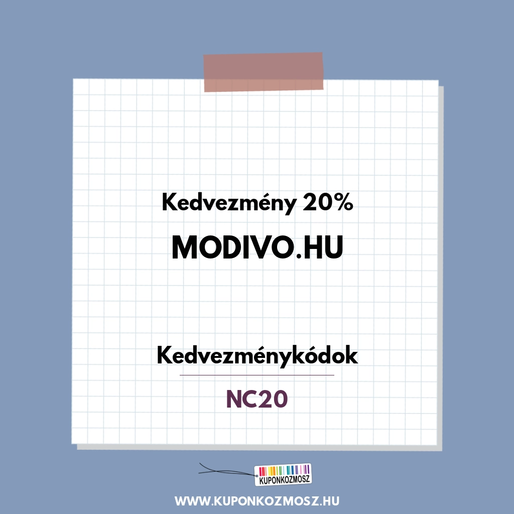 Modivo.hu kedvezménykódok - Kedvezmény 20%