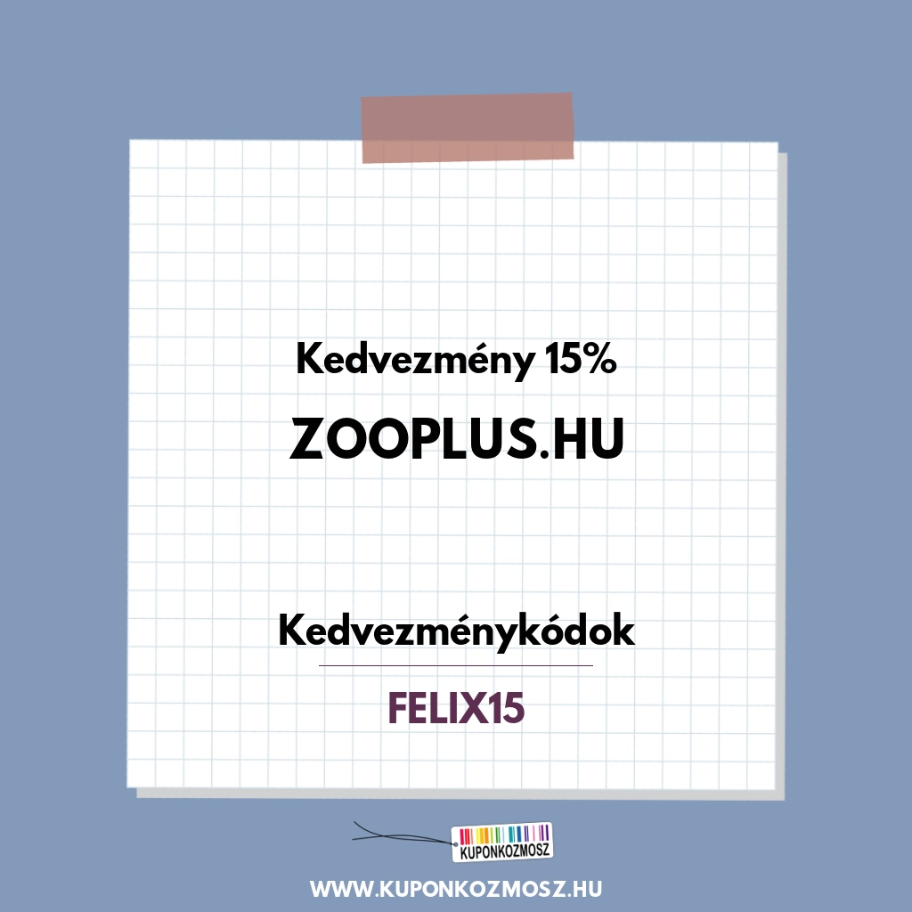 Zooplus.hu kedvezménykódok - Kedvezmény 15%